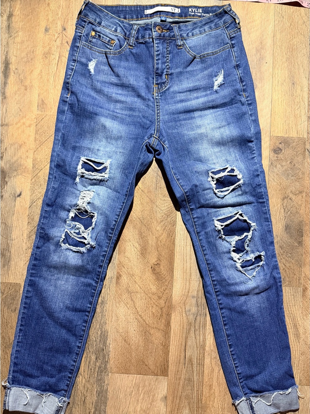¡it Jeans Kylie High Curvy Skinny Distressed Jeans Size 4